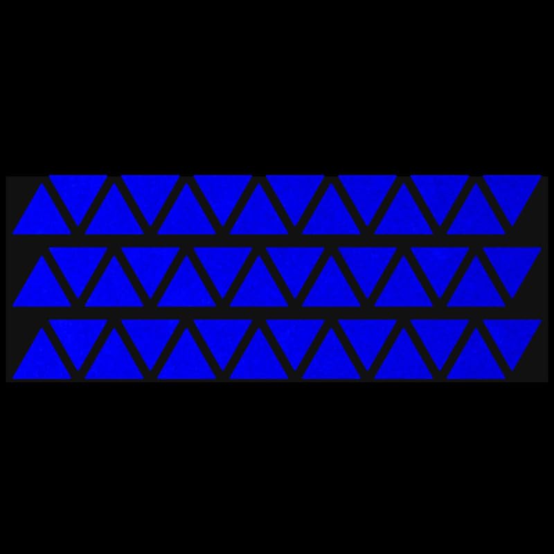 LiteMark Reflective Triangle Sticker for Bike, Helmet, Blue, 1 Inch - Pack of 42 Pcs - color: Blue