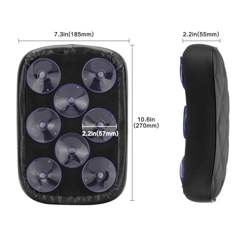 Motorcycle Rectangular Passenger Pad Seat Rear Leather Pillion Cushion 8 Suction Cup Compatible with Harley Dyna Sportster XL 883 1200 Chopper Custom - style: 8 Suction Cup-Black Rhombus