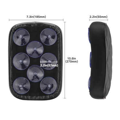 Motorcycle Rectangular Passenger Pad Seat Rear Leather Pillion Cushion 8 Suction Cup Compatible with Harley Dyna Sportster XL 883 1200 Chopper Custom - style: 8 Suction Cup-Black Rhombus
