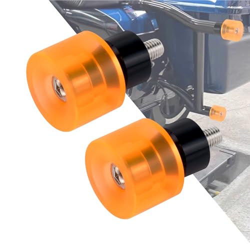 Motorcycle Decorative Wheel M12 Screw Rotatable Crash Bar End Sliders Engine Guard Collision Protector Fit for Harley Saddlebag Guard Engine Guard Bar 2Pcs - color: #1 Orange