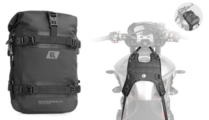 Rhinowalk Motorcycle Frame Bag Saddle Bag Side Bag with Shoulder Strap 6L Motorcycle Tank/Saddle Mount Base