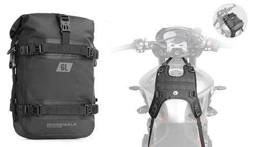 Rhinowalk Motorcycle Frame Bag Saddle Bag Side Bag with Shoulder Strap 6L Motorcycle Tank/Saddle Mount Base