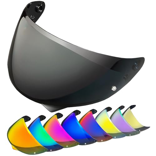 HJ-34P Helmet Visor Replacement for HJC C10.Motorcycle Helmet Shield UV Protection Compatible with HJC C10 (Deep Black) - color: Deep Black
