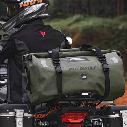 Motorcycle Tail Bag for Honda Monkey 125 2018-2025 Waterproof Duffle Luggage All Weather Back Seat Saddle Bag Expandable Capacity Rear Rack Trunk Storage Bag, Yellow - color: Yellow