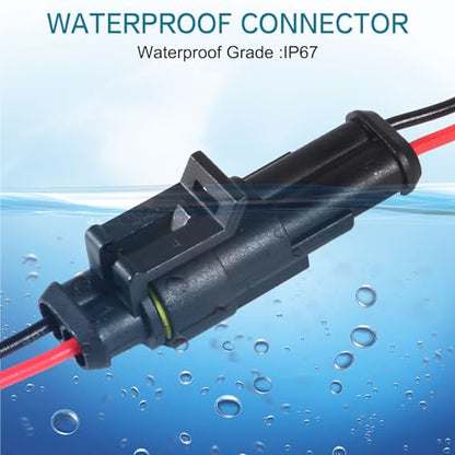 10Pair 2Pin Waterproof Connector,Male and Female Way 16 AWG Quick Disconnect Wire Connectors Suitable for car Truck, Boat and Other Wire Connection - color: 10Pair 2PIN