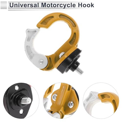 Universal Motorcycle Hanging Hook Round Shape Motorcycle Helmet Luggage Bag Holder Hanger for Scooters Bicycles Yellowish White 1 Pc 75mm - color: Yellow