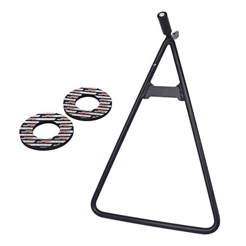 AnXin Dirt Bike Triangle Stand Motorcycle Stand Kickstand with Grip Donuts Universal for 80-500cc Dirtbike Supermoto Motocross Enduro - Black - size: triangle stand + grip donuts