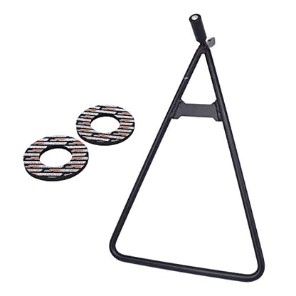 AnXin Dirt Bike Triangle Stand Motorcycle Stand Kickstand with Grip Donuts Universal for 80-500cc Dirtbike Supermoto Motocross Enduro - Black - size: triangle stand + grip donuts