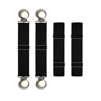 Boncas Improved Adjustable Elastic Boot Clips Boot Straps Pant Clips Stirrups Leg Straps Keeping Your Pants Tucked - color: Round 3" -4.7" (& Leg Straps)