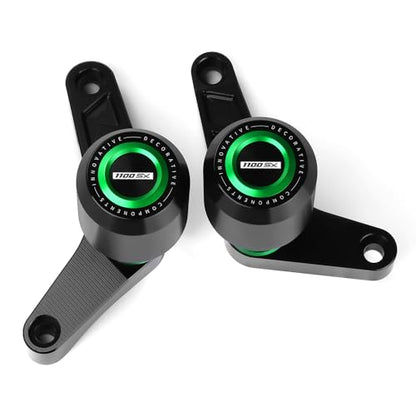 Motorcycle Frame Sliders Falling Protection CNC Compatible with Ninja 1100SX ABS/ABS SE 2025 Crash Protector Pad Engine Fairing Guards Ninja1100SX Ninja 1100SX Accessories (Green) - color: green