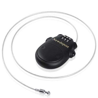 2′5″Retractable Refrigerator Lock High-Security 3-Digit Combination Lock for Bike, Ski, gate and French Door & Stroller - Compact Portable Travel Lock for Helmet, Luggage & Scooter - Resettable