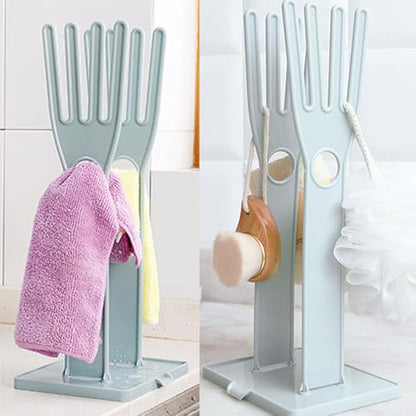 2 Pack Household Gloves Holder Rack Organizer Household Cleaning Glove Drying Rack for Rubber Kitchen Dishwashing Gloves Reusable Pet Grooming Brush with Long Sleeve Waterproof Glove