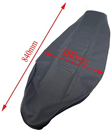 Motorcycle Seat Cover Rubber Striped Grip Gripper Soft Universal for CRF WR WRF RMZ YZF SXF EXC EXC XC SXCR KLX Dirt Pit Bike Pro Motocross Off Road (Black) - color: Black