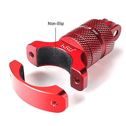 HSU Bike Handlebar Mount for Gopro Hero 13/12/11/10/9/8/7/6/5/4 AKASO Campark Osmo Action 3/4 and Other Action Cameras, 360 Degrees Rotary Motorcycle Mount (Red) - color: Red