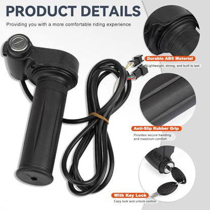 Full Twist Throttle with Keys Upgraded Waterproof Quick Twist Throttle Grip KIt for Ridstar Q20 Electric Dirt Bike Scooter Bicycle Scooter Mountain Bike Ebike - size: Standard