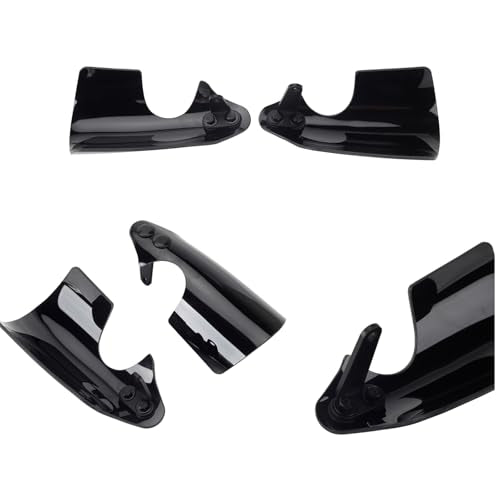 Club Style Handlebar Handguards Upgrade Bracket with Cutouts Compatible with Harley Turn Signals Touring Softail Sportster Dyna 2009+ 2025 - color: Black with Cutouts