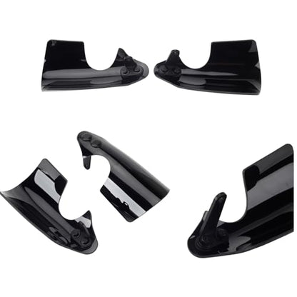 Club Style Handlebar Handguards Upgrade Bracket with Cutouts Compatible with Harley Turn Signals Touring Softail Sportster Dyna 2009+ 2025 - color: Black with Cutouts