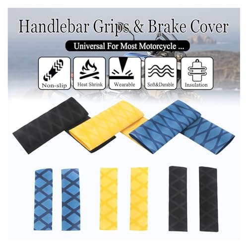 Motorcycle Non-Slip Heat Shrink Grip Handlebar Rubber Covers Universal for BM&W R1200RT F900R F800GS R9T R1200 R1250 GS Handlebars Grips - color: Handlebar-Blue