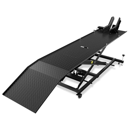 DNA Motoring Motorcycle Lift Table 1000lbs Capacity Motorcycle Support Stand L 86.2in x W 22in Motorcycle Lift Jack Lifting Range 7.2-30.3in Black TOOLS-00780 - style: Lift Table 1000lbs