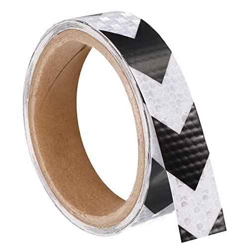 PATIKIL Reflective Tape, 1 Roll 10 Ft x 1-inch Waterproof Adhesive High Visibility Caution Warning Safety Tape Reflector for Trucks Trailers Cars, Arrow White Black - color: White Black, size: 10 ft x 1-inch