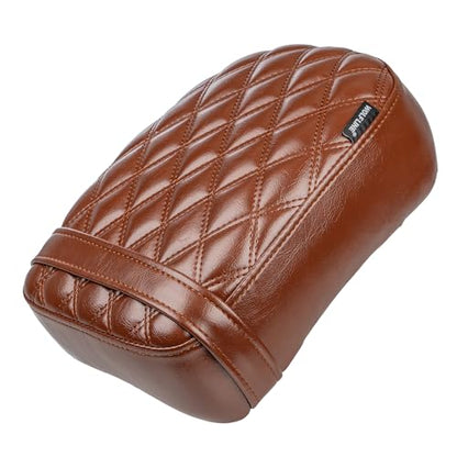 Motorcycle Passenger Comfort Seat Fit for CMX1100 Rebel 1100/DCT/SE 2021-2026, Leather Rear Saddle Back Cushion Pillion Pad, Brown Stitching - color: Rear - Brown-A