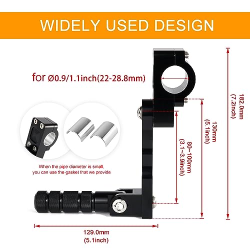 Xitomer 22-28mm Highway Peg Mounts Fit for KLR650 Tenere 700 MT07 Adjustable Footpeg Kit Long Angled Mount Kit Engine Guards Crash Bars Footrest Mounting Brackets Arms - size: 130mm