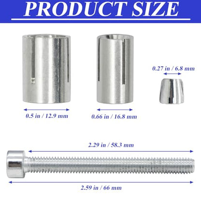 Motorcycle Bar End Mounting Screw Set Motorcycle Handlebar Bar End Mirror Adapter Universal 13mm-24mm Handlebar Expansion Screws for 7/8'' Handle Bar Grip End (2 Pack)