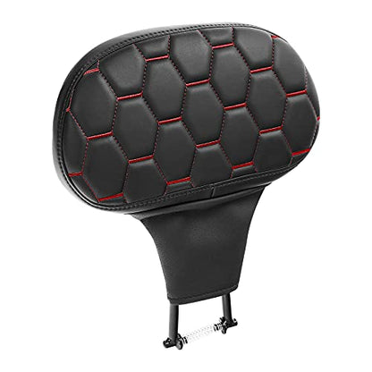C.C. RIDER Driver Rider Backrest Fit for Harley Touring Road King Street Glide Road Glide Electra Glide and Tri Glide Models 2009-2023 2009-2023 - color: Rider Backrest 16#Red Stitching