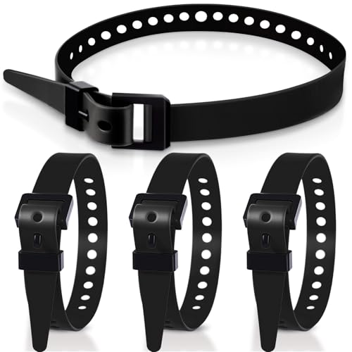 Blulu 4 Pack Reusable Industrial Straps 20" Length Reliable Tension Straps for Securing Bike Motor Gear -70 Lb. Working Load, Elastic Cable Ties for Welders Skis, Garden Hoses (Black) - color: Black, size: 20 inches