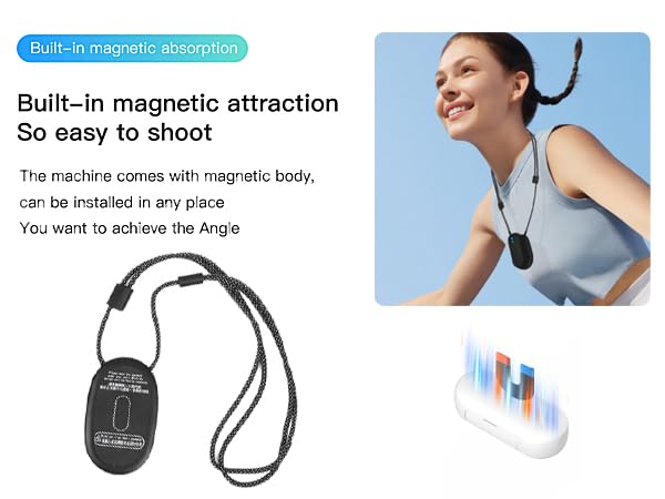 H7 128GB 1080P Thumb Action Camera, Mini Body Cameras, Wearable Pocket Vlogging Camera with Magnetic Lanyard, Small Portable Body Cam Helmet Cam for Work, Cycling, Travel, Pet Walking(128G) - size: 128G