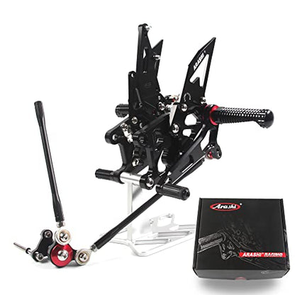 Arashi Version 2.0 Adjustable Rearsets for Honda CBR600RR 2009-2016 ABS include, Black - color: Black, size: CBR600RR 2009-2016 ABS include