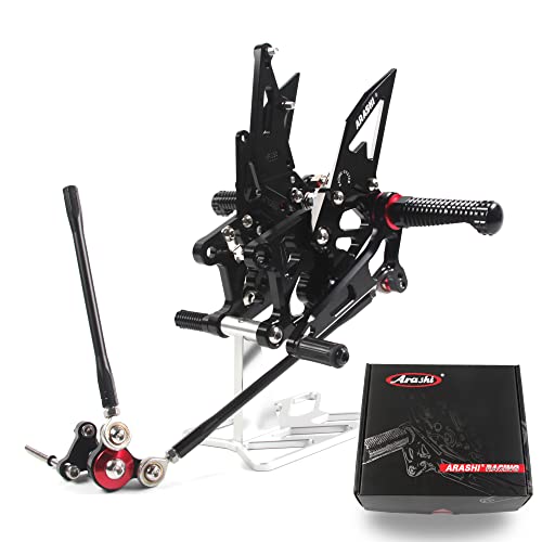 Arashi Version 2.0 Adjustable Rearsets for Honda CBR600RR 2024-2025 ABS include, Motorcycle Accessories Parts Black - color: Black, size: CBR600RR 2024-2025 ABS include