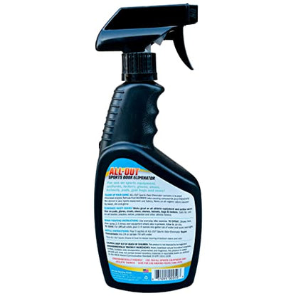 All-Out Sports Odor Eliminator Spray & Deodorizer | Perfect for Smelly Gloves, Hat, Bags, Helmets, Jerseys, Pads, Gear, Shoe & All Other Odors.| Best Formula | 24 oz Spray Bottle (AO503) | Fresh Scent
