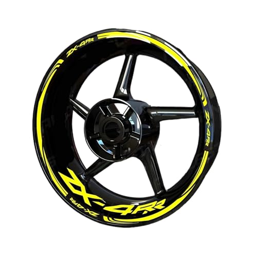 Wheel Stickers for Ka&wasaki for N&INJA ZX-4RR ZX4RR Reflective Motorcycle Wheel Sticker Hub Decal Rim Stripe Tape Decals - color: Style 18