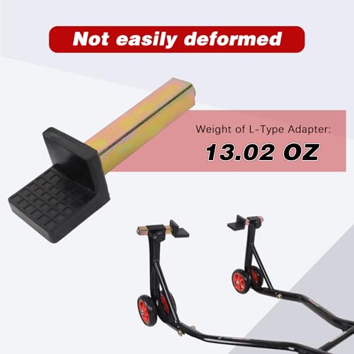 MOTO4U Motorcycle Sports Bike Stand Rear Wheel Swingarm Spool Lift Stand Paddock Stands (L Rear Adapter with Rubber Only)