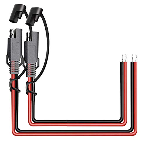 iMESTOU 2PCS 16AWG SAE Power Automotive Extension Cables 2 Pin Quick Disconnect DC Connector Cord Plug 12V 30CM with Waterproof Cap for Motorcycle Car Battery Jump Starter Solar Application(2PCS) - color: 2PCS