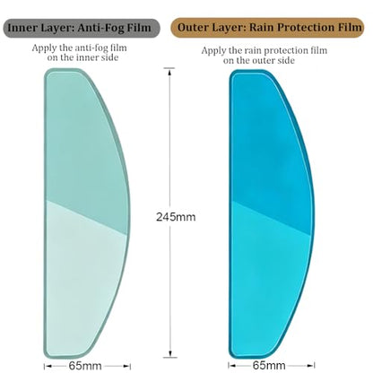4 PCS Large Anti-Fog Film & Rainproof Film for Motorcycle Helmet Visor for Simpson Mod Bandit Venator Pilot Ultra Mod Bandit, Ultra HD Helmet Shield Films, Clear Anti Fog Patch, Anti-Steaming