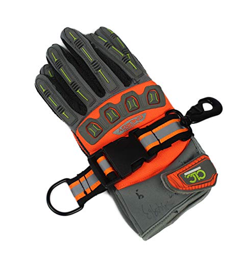 MELOTOUGH Firefighter Glove Strap | Glove Holder Clip with Glove Leash Swivel Snap Hook,Reflective for Quick Access - color: Reflective Orange