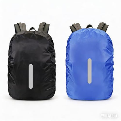 2 Pack Waterproof Backpack Rain Cover with Reflective Strip, M Size 30L-40L - color: 1 Pcs Black + 1 Pcs Dark Blue
