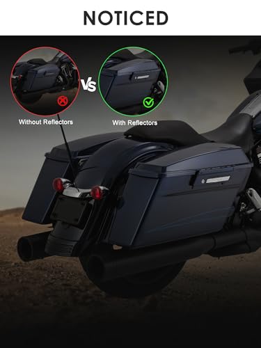 Clear Saddlebag Reflector Inserts Compatble for Harley Davidson Street Glide Electra Glide Road Glide Road King Ultra Limited 2014-2025 - color: Clear