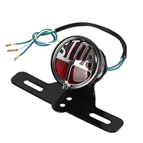 Vintage Motorcycle Tail Brake Light Universal Compatibility for Most Bikes with Included License Plate Bracket and Easy Installation