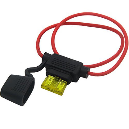 ZOOKOTO Inline Fuse Holder 20A, ATC/ATO 16 AWG Gauge Copper Wire Car Auto Blade Fuse 20AMP Waterproof (2 Pack） - size: 20A