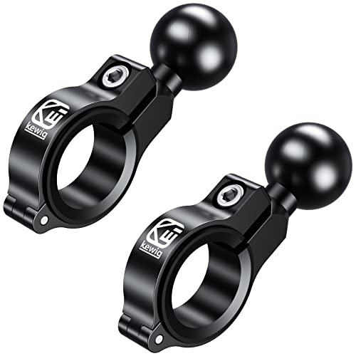 BRCOVAN 2 Pack, Aluminum Alloy Handlebar Mount Base with 1'' TPU Ball | Compatible with RAM Mounts B Size 1 Inch Ball Double Socket Arm, for Round Rail Diameter 0.5'' 0.87'' 1'' 1.125'' 1.26'' - style: R3-Set of 2