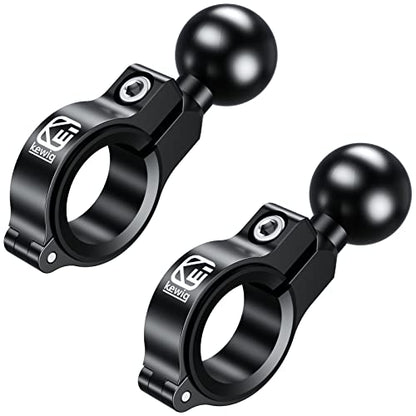 BRCOVAN 2 Pack, Aluminum Alloy Handlebar Mount Base with 1'' TPU Ball | Compatible with RAM Mounts B Size 1 Inch Ball Double Socket Arm, for Round Rail Diameter 0.5'' 0.87'' 1'' 1.125'' 1.26'' - style: R3-Set of 2