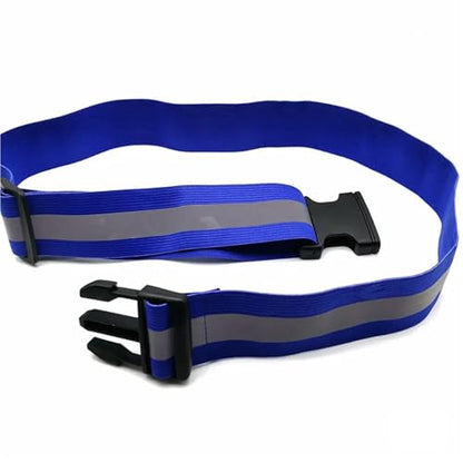 Reflective Bands 8pcs 4x120cm Reflective Elastic Belt Jogging Reflective Strap Adjustable Nighttime Safety Construction Work Gear Trekking Camping for Cycling Running - color: Royal Blue