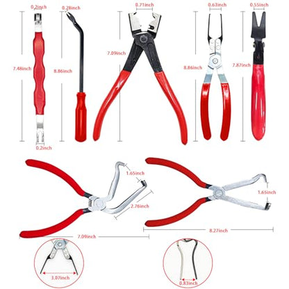 7 Pcs Auto Electrical Disconnect Pliers Set with Terminal Pin Removal, Connector Removal Tool with Hose Clamp Plier, Relay Puller&lectrical Connector Separator Tool, Automotive Repair Tool Kit