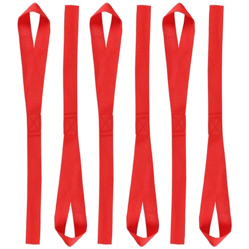 PATIKIL 16"x1" Soft Loop Tie Down Straps, 6Pcs 220lb Load Capacity 1100lb Breaking Strength Strap Loops for Securing ATV UTV Motorcycles Bikes Cargo, Red - color: Red, size: 16"x1"