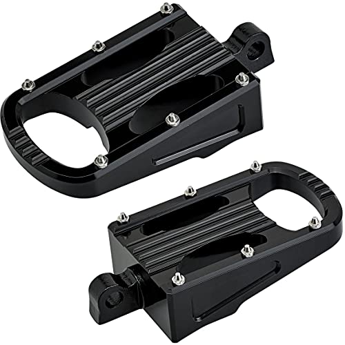 Biltwell Punisher XL Classic | Foot Pegs for Harley Davidson | Motorcycle Highway Pegs | Softail, Sportster, Dyna, Fatboy, Iron 883 | CNC Billet Aluminum | 360° Rotating | Black - color: Black, size: Punisher XL Classic Clevis