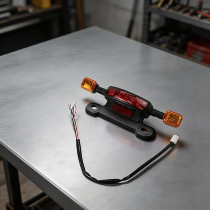 Electric Bike Tail for Light Assembly 12V LED with Brake Light, Turn Signals, and Driving Light for E-Bike and Electric Bicycle
