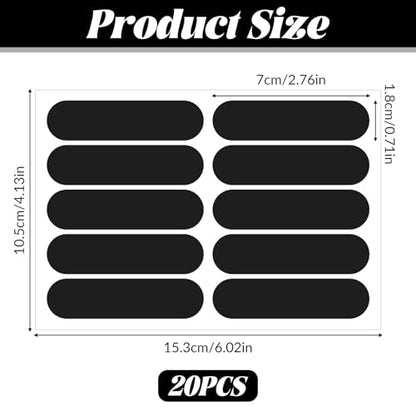 20Pcs Black Reflective Stickers, Motorcycle Helmet Safety Stickers, Night Visibility Safety Reflective Tape for Bicycle, Outdoor (7x1.8cm)